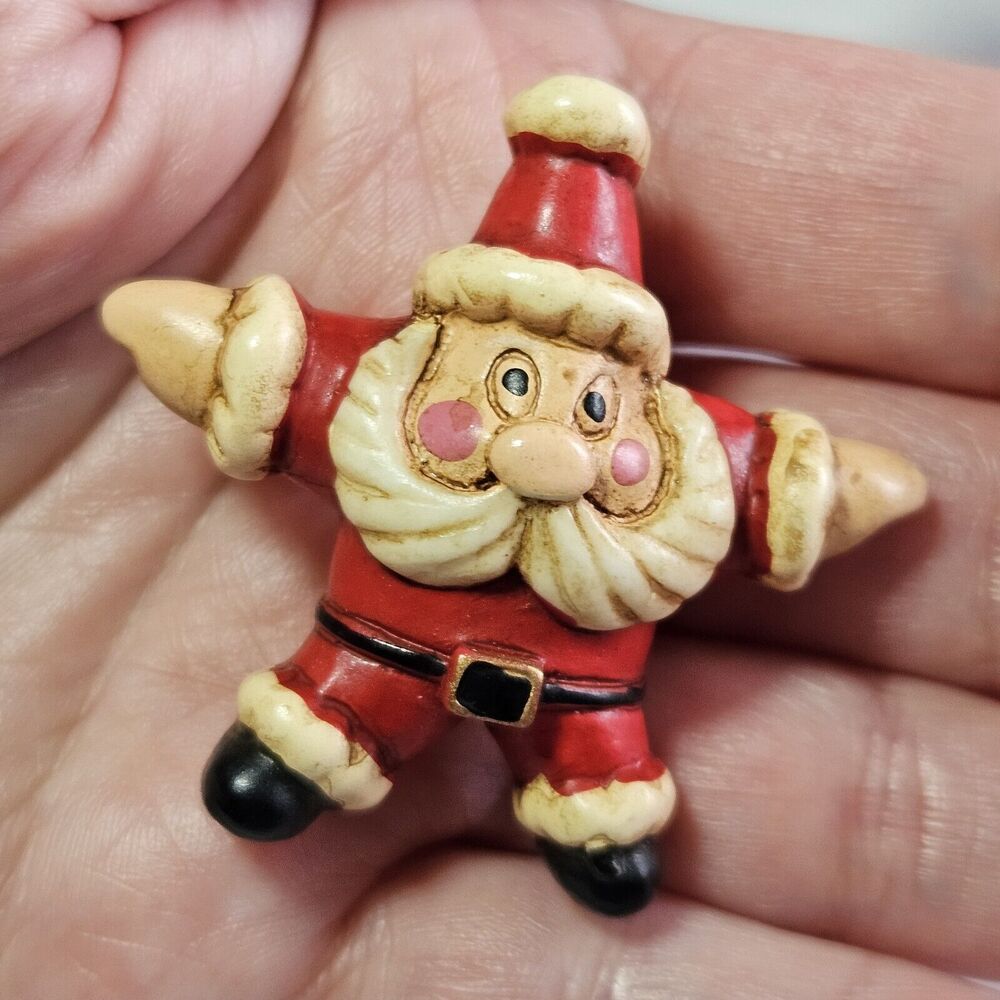 Vintage Star Shaped Santa Brooch Pin